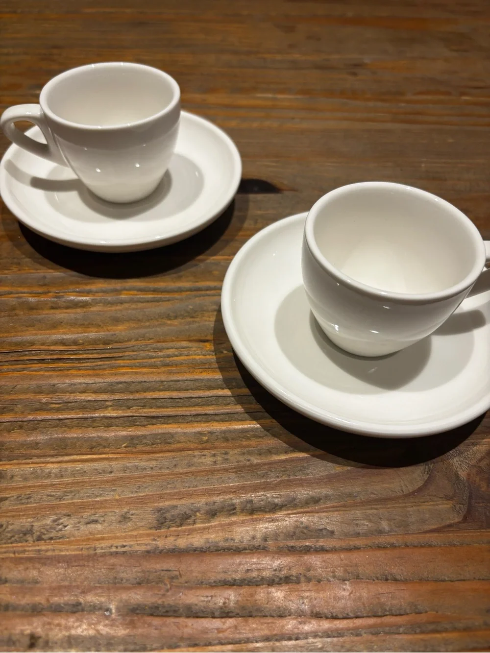 Classic White Ceramic Espresso Cup & Saucer Set - 2 Pack